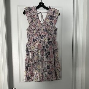 Karlie Pink Floral Mini Dress